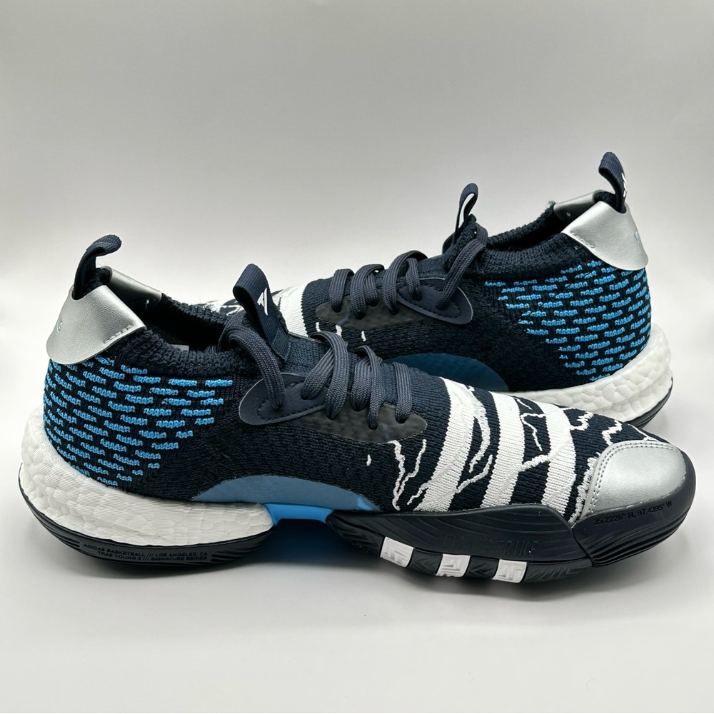 Men’s Adidas Trae Young Basketball Sneakers Blue WhiteSize 11 Sneakers ID2210 - Picture 8 of 11